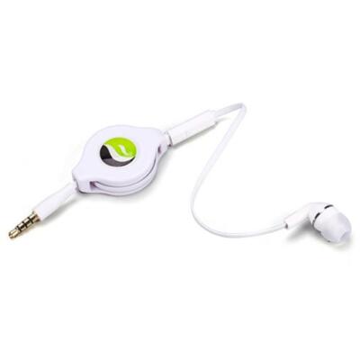 RETRACTABLE MONO EARPHONE HEADPHONE 3.5MM W MIC HEADSET HANDSFREE for TABLETS