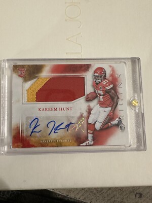 2017 Panini Origins Kareem Hunt RPA Rookie Patch Auto RC TRI COLOR 3 CHIEFS NFL