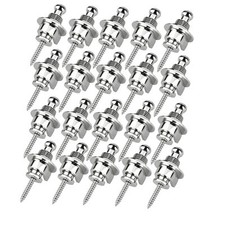 20PCS Guitar Bass Strap Lock Security Metal Fastener Strap Locks Metal Button US