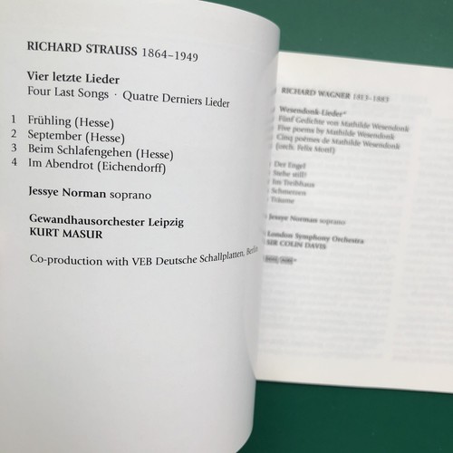 Jessye Norman VIER LETZTE LIEDER | WESENDONK-LIEDER CD Wagner, Strauss, Masur NM - Picture 6 of 10