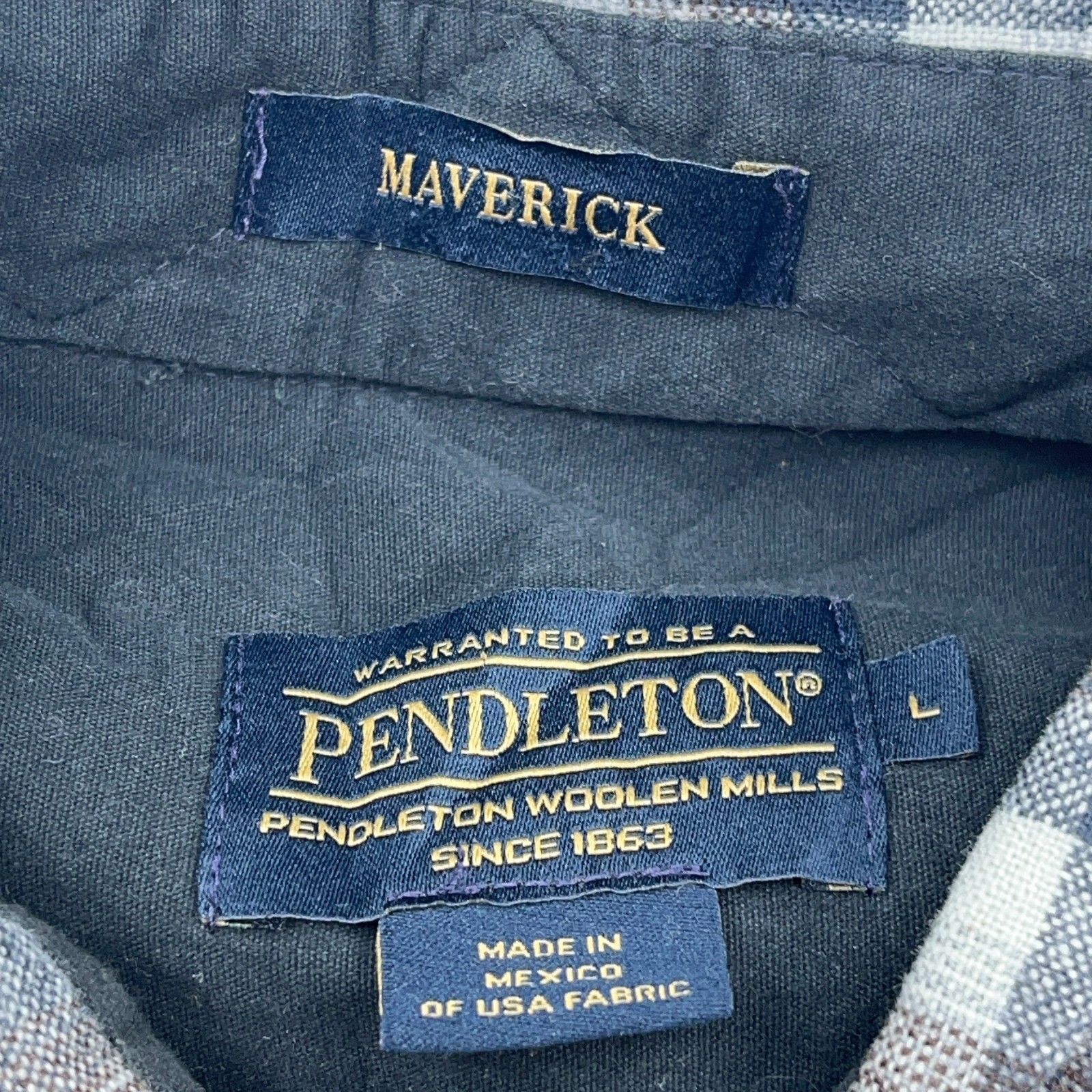 Pendleton Shirt Men Large Gray Plaid Flannel Butt… - image 3