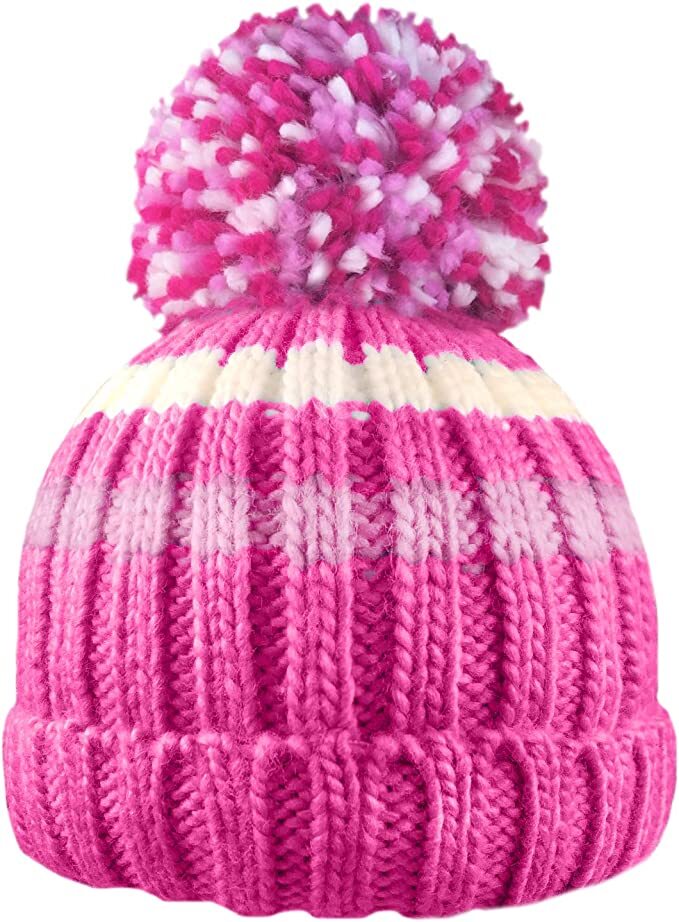 Kids RockJock Winter Bobble Hats Girls Boys Thermal Knitted Pom Pom 11 Colours eBay