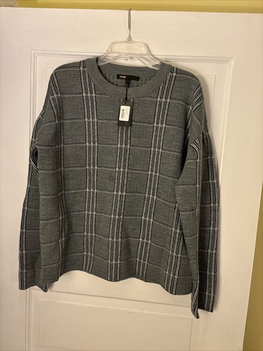Maje Womens Gray Plaid Sweater, Size 1 Hismission Carreaux NWT Retail $295