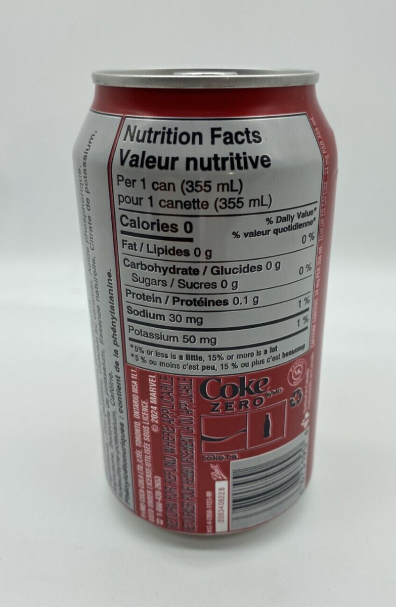 2024 Coca-Cola Zero Sugar IRON MAN Empty Can Marvel Limited 2024 Coca-Cola Zero Sugar IRON MAN Empty Can Marvel Limited
