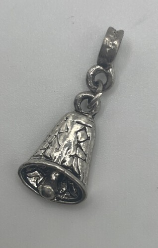 Vintage Silver Tone Bell Charm Pendant - Picture 4 of 10