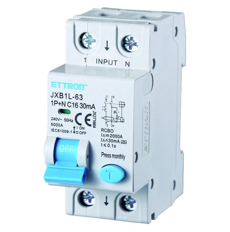 ETTROIT Interruttore Magnetotermico Differenziale Tipo A 1P+N 16A 6KA 30mA 220V