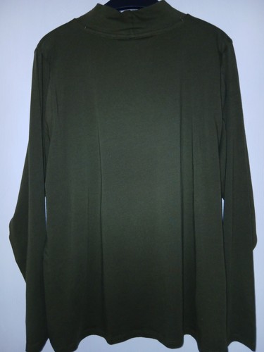 Ladies funnel neck top NWT Size 20 Dark Khaki "The Slim" Long Sleeves Stretch Ma - Picture 7 of 7