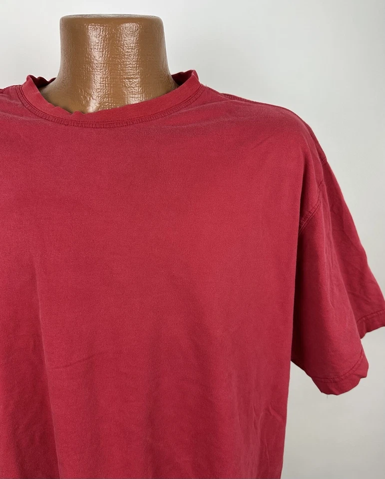 Camiseta De Colección Años 90 Perfectamente Desteñida XL Roja Camiseta en Blanco Calce Slouchy Patinador Mínimo Foto 3 de 4