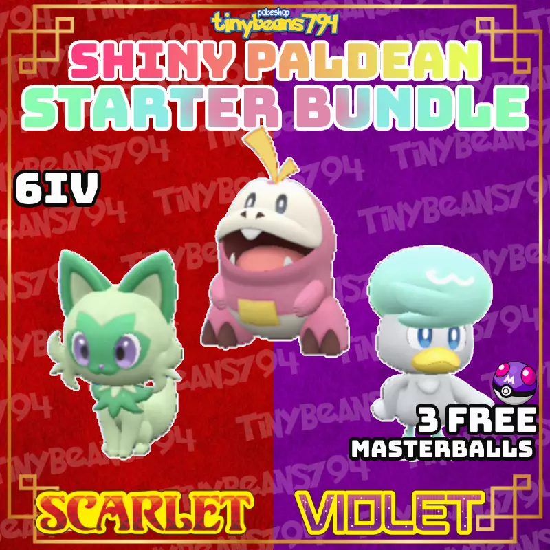 Pokemon Sword&shield // Shiny 6IV STARTERS BUNDLE 6 (Instant Download) 