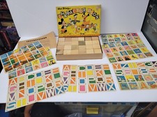 rare-walt-disney-productions-nib-childrens-wooden-blocks-w-stick-on-stamps