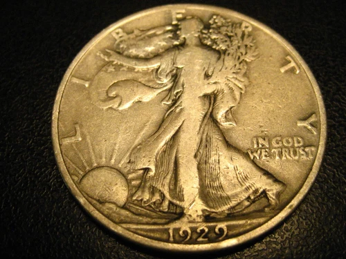 1929-D 90% Silver Walking Liberty Half Dollar VF^^^^^