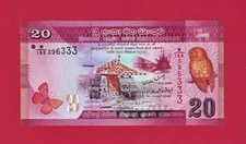 BEAUTIFUL 20 RUPEES 2015 SRI LANKA UNC BANKNOTE (P-123c) Sign: Ravi K. & Arjun M