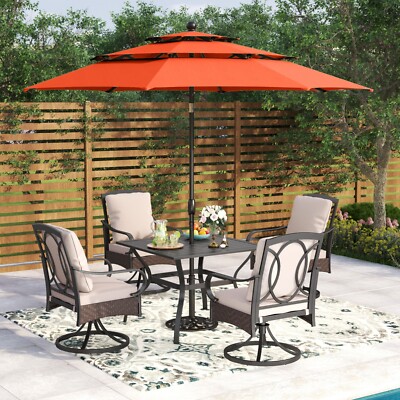 Piece Patio Dining Set Outdoor Furniture Table and Chairs Set