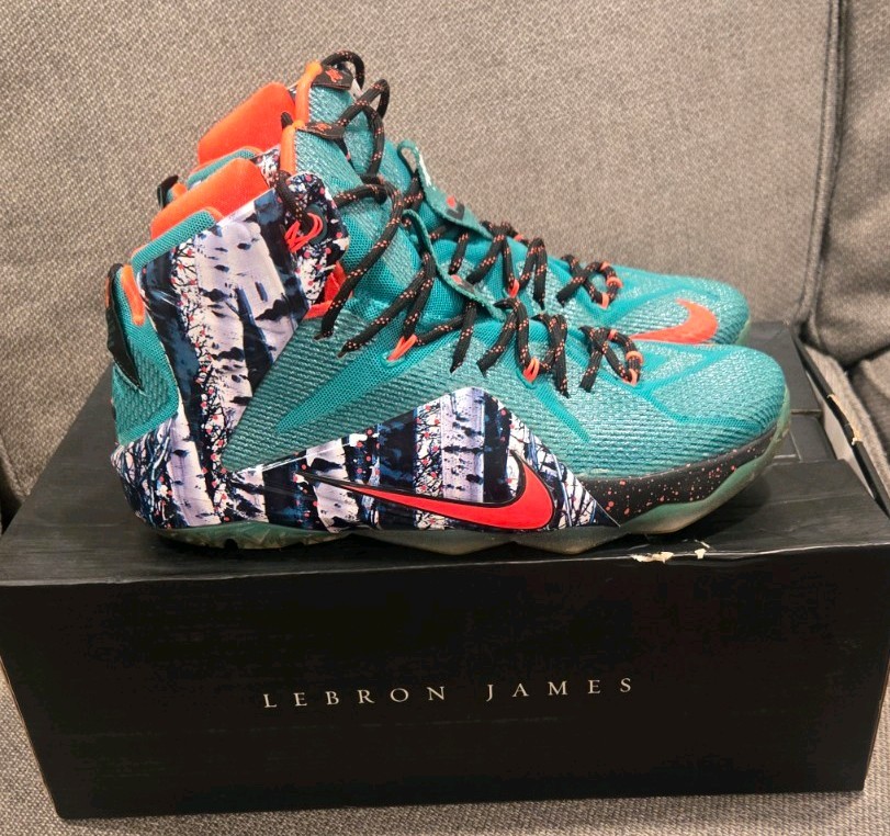 NIKE レブロン クリスマス Nike LeBron 12 Christmas Akron Birch, Emerald Size 11.5 With