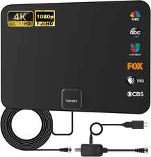 TV Antenna Indoor, Digital Amplified Indoor HDTV Antenna, 1080P VHF UHF Televisi