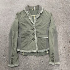 Free People Green Cotton Blazer Jacket size XS