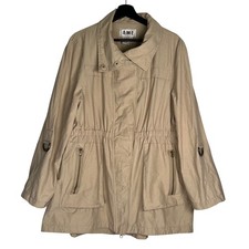AMI Womens Utility Anorak Jacket Beige Tan Co...