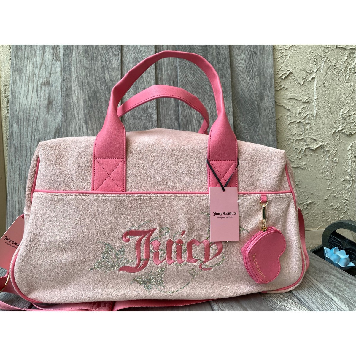 Juicy Couture Wingin' It Pink Rhinestone Butterfly Weekender