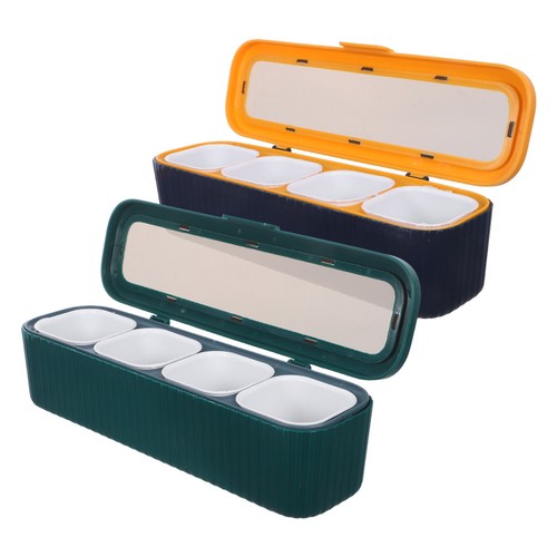  2 szt. Pudełko do przechowywania przypraw Organizer kuchenny Pojemnik na przyprawy z 4 kratkami - Zdjęcie 3 z 16