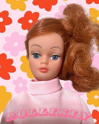 1960'S REDHEAD UNEEDA ACTION DOLLIKIN DOLL 11.5'' Orginal Jumpsuit HTF Sash Boots