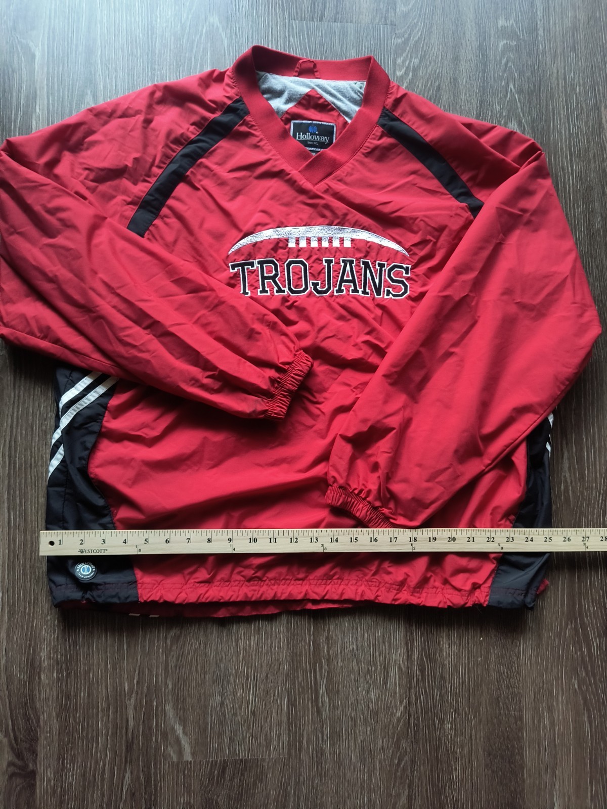 Holloway Trojans Men's Windbreaker Jacket, Red Black White Size XL image 2