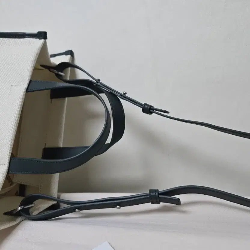 Lacoste Ivory Canvas Shoulder Bag with Black Trim