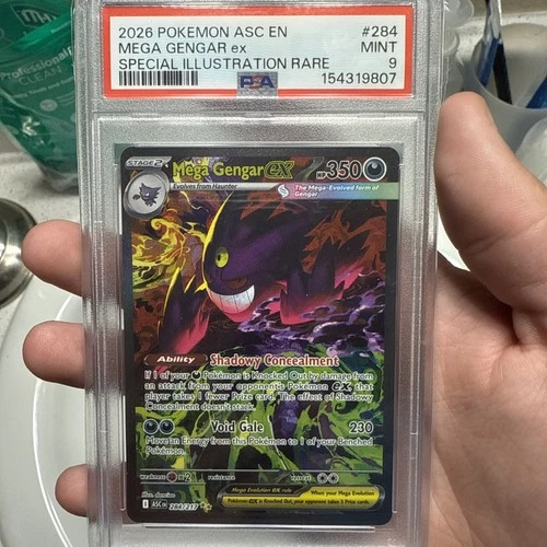 2026 POKEMON ASC SPECIAL ILLUSTRATION RARE #284 MEGA GENGAR EX PSA 9