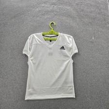 Adidas Boys Shirt L 13-14Y White Activewear Top Practice FB JY Logo NWT