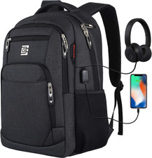 15.6 Inch Laptop Backpack USB Charging Headphone Port Anti-Theft Business Bag