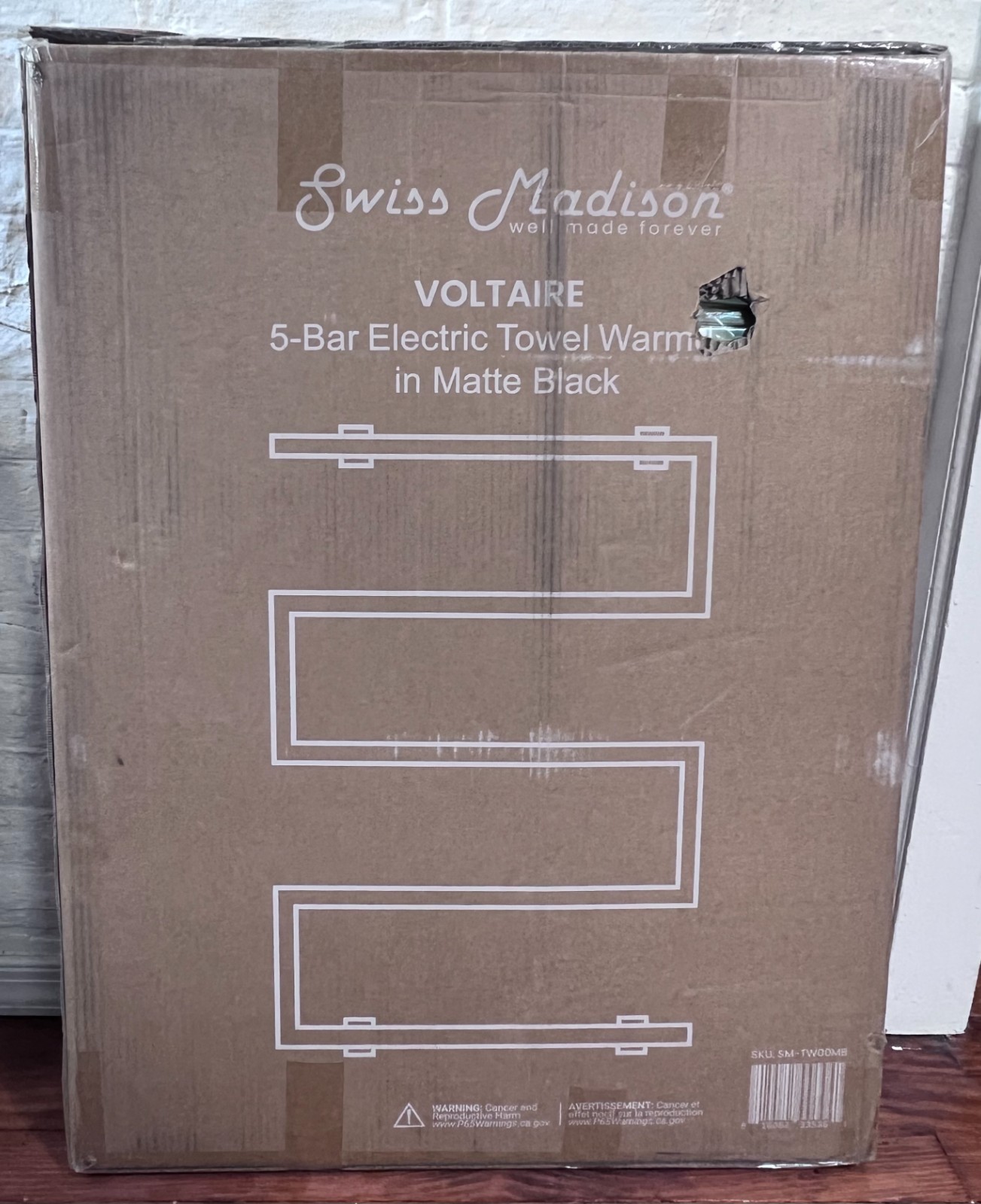 Swiss Madison Voltaire 5-Bar Electric Towel Warmer in Matte Black SM-TW00MB