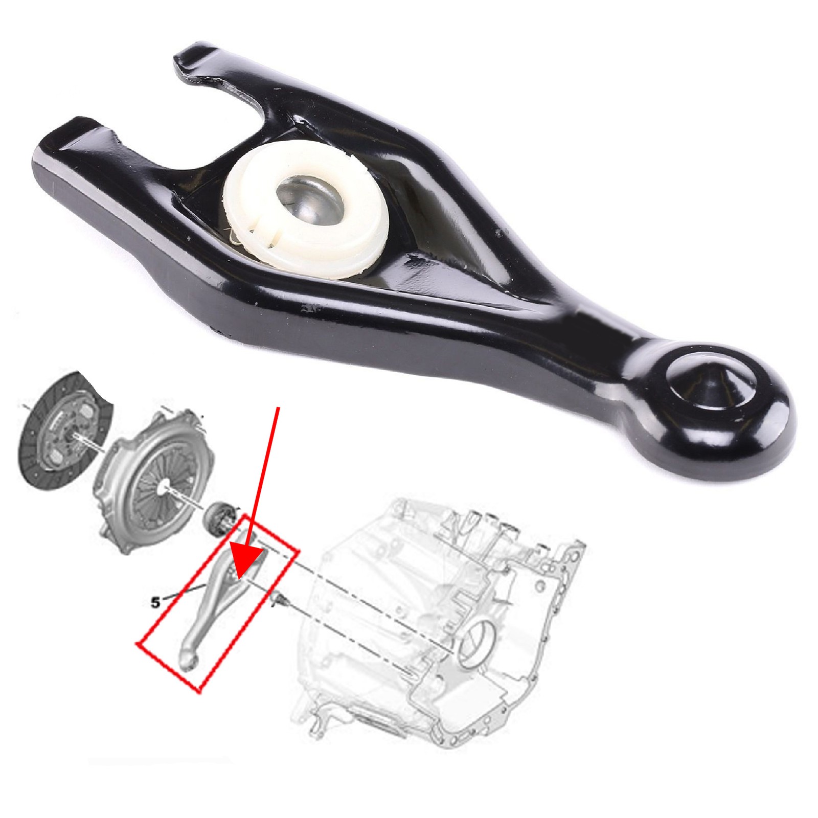 Fourchette embrayage Peugeot 2117.66 pour Boxer Expert Partner acier forgé renforcé