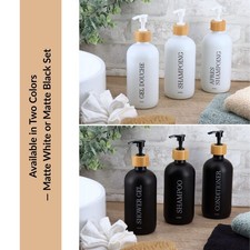 Set of 3 Refillable Shower Dispensers 17 fl oz 500ml 