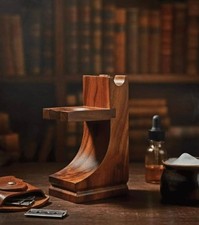 Pure-natural rosewood brush  razor stand Handmade Gift Man Husband Boyfriend