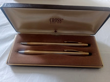 Vintage Cross Brand Classic Century Rolled Gold 10k Pen Pencil Set
