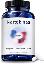 Nattokinase Supplement - 10800 FU 60 Capsules Pure  Vegan, Gluten Free Suppleme