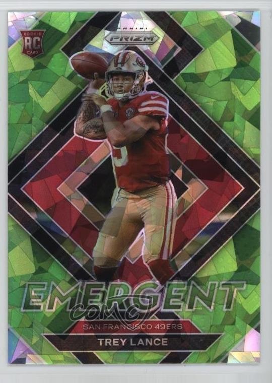 2021 Panini Prizm Emergent Green Ice Prizm Trey Lance #E-3 1p0t