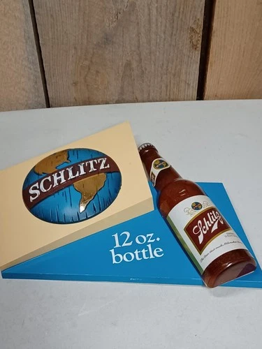 Vintage Schlitz 12oz - Bottle Beer Sign Wall Art -  Bottle Broken 12” X 14” Size