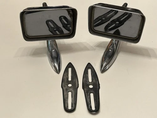 VTG PAIR 1950'S FORD HOT ROD #4086 CHROME AUTO CAR REAR VIEW FENDER DOOR MIRROR