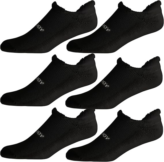 New FootJoy Golf ComfortSof Roll-Top Socks Black (6 Pack)