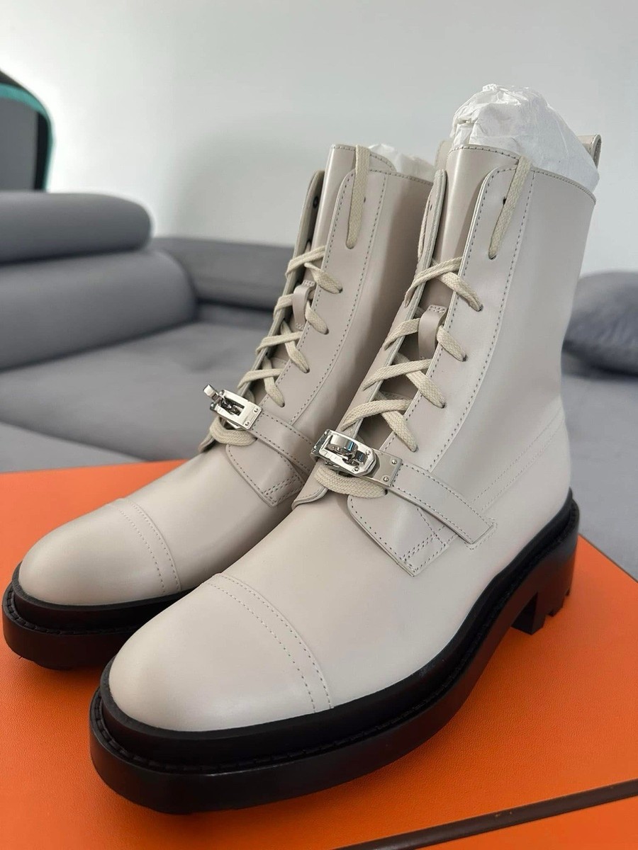 Hermes Funk Ankle Boots in White color Size 36 UK