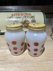 Vintage Milkglass Polka Dot Pattern- Anchor Hocking/Fire King Shakers