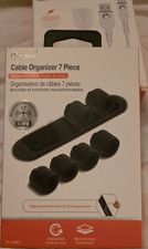 Power Up! Cable Organizer 7-Pack Hook & Loop Adjustable Reusable, Black