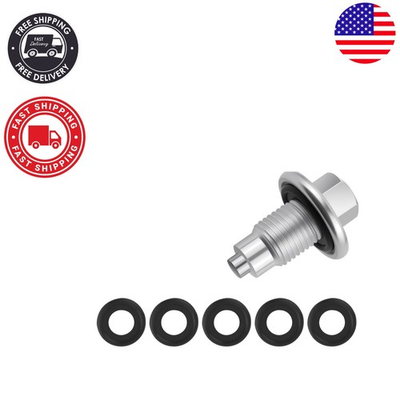 #ad #ad Durable M14×1.5 Magnetic Oil Drain Plug amp; 5 Gaskets Reliable Engine Protection $11.99