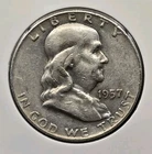 1957-D 50C 90% SILVER Franklin Half Dollar
