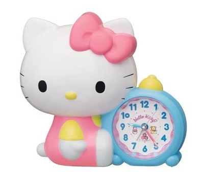Seiko Uhr Wecker, Tischuhr, Figur Sanrio Hello Kitty, weiß, JF386A