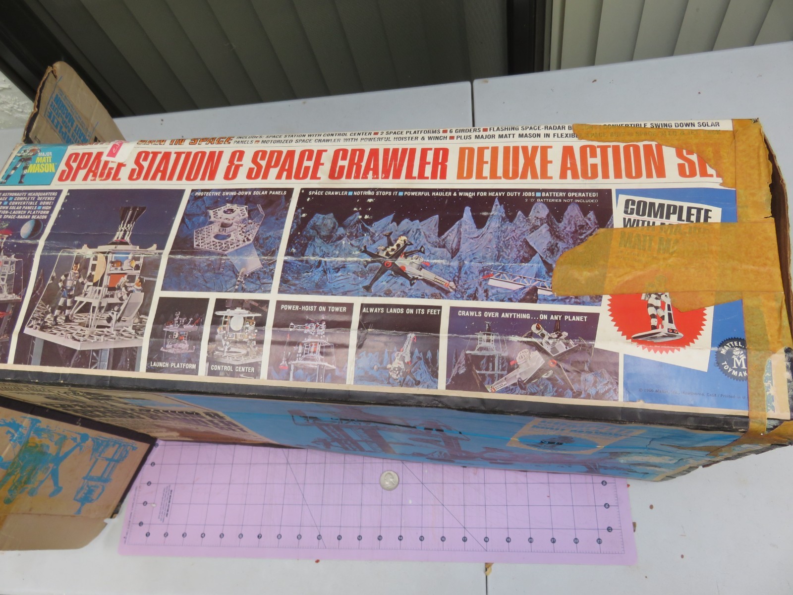 Mattel 1968 Major Matt Mason Man in Space Station & Crawler Set in Box Complete