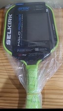 New Selkirk SLK Halo Power Max Pickleball Paddle 13 mm Raw Carbon Fiber Green