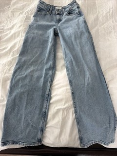Girls Abercrombie Wide Leg Jeans Size 12 Long With Adjustable Waist