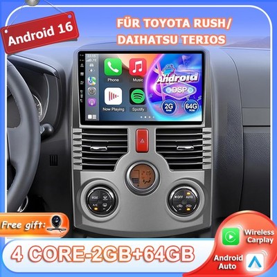 Android16 Autoradio Für Toyota Rush/Daihatsu Terios GPS Navi DSP Car Play 2+64GB