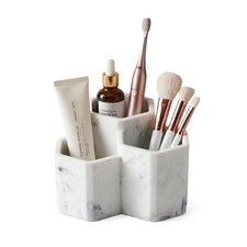 Resin Toothbrush Holder, 3-Slot Bathroom Countertop Organizer